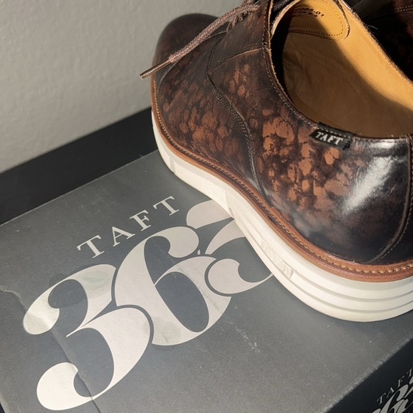 TAFT 365 Men’s Espresso Brown Leather Dress Shoes Size 9.5 Lace Up